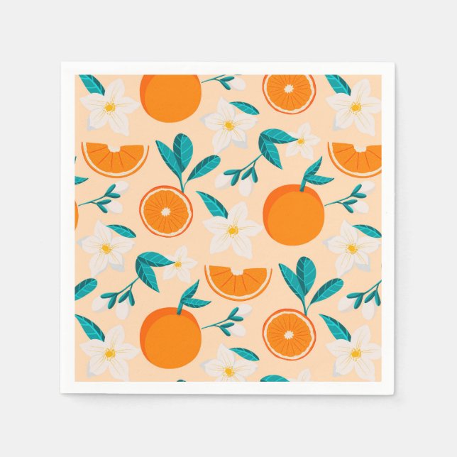 Orange Pattern napkin | Fresh Citrus Design  (Front)
