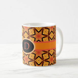 Orange Pattern of Trendy Cool Shapes Fun Coffee Mug
