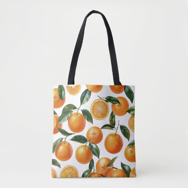 Orange Pattern Tote Bag (Front)