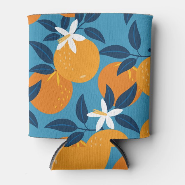 Orange pattern: vintage seamless texture can cooler (Front)