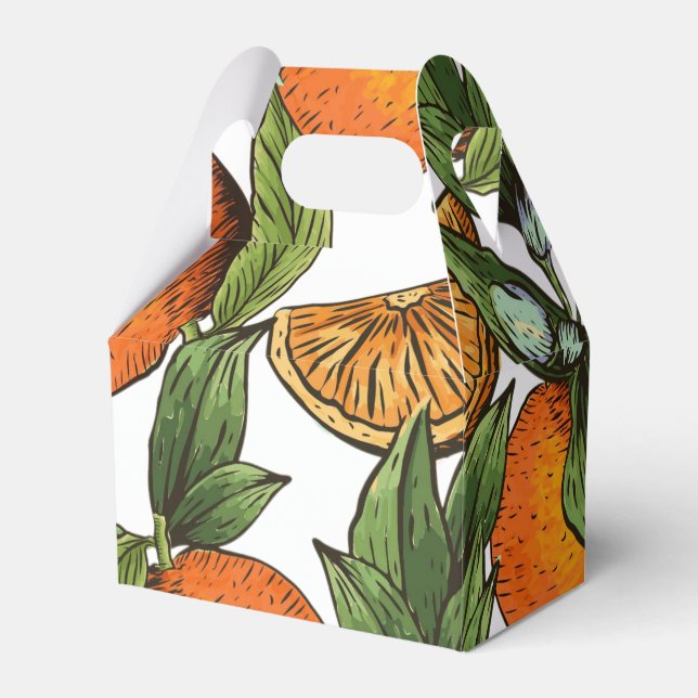 Orange Patterned Favour Box (Front Side)