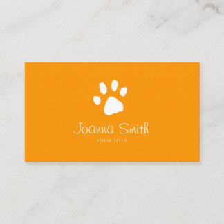 Orange Paw Dog Walking Pet Sitting Vet Appointment Card