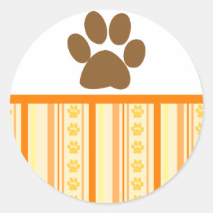 Orange Paw Print Wallpaper Sticker