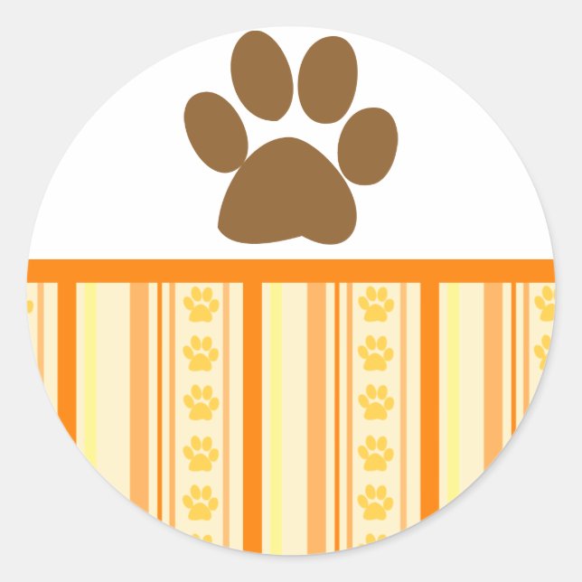 Orange Paw Print Wallpaper Sticker (Front)