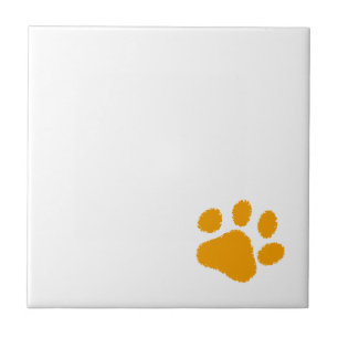 Orange Paw Tile