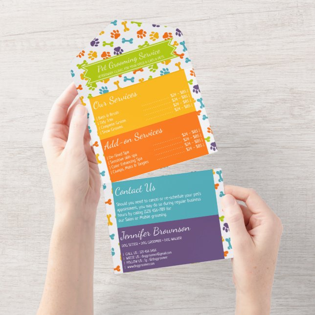 Orange Paws Pet Veterinary services prices All In One Invitation (Tearaway)