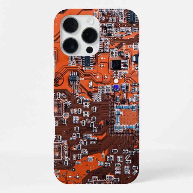 Orange PCB Circuit Board Design for IT Pros iPhone Case (Back)