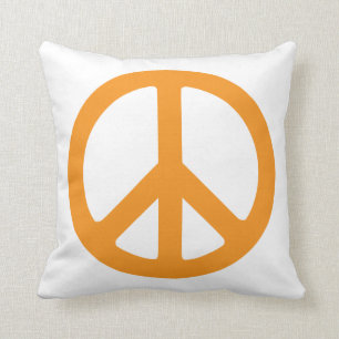 Orange Peace Sign Cushion