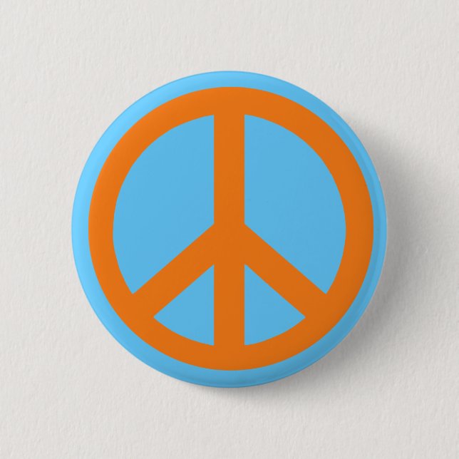 Orange Peace Sign Products 6 Cm Round Badge (Front)