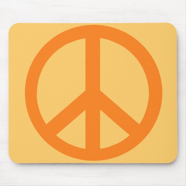 Orange Peace Sign Products Mouse Mat (Front)