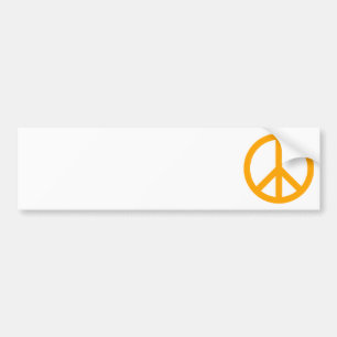 Orange Peace Symbol Bumper Sticker