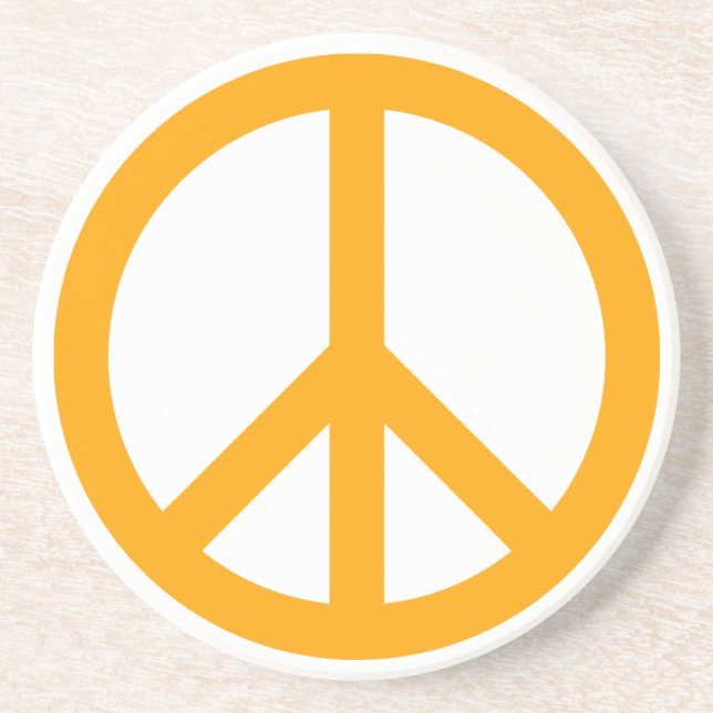 Orange Peace Symbol Coaster (Front)