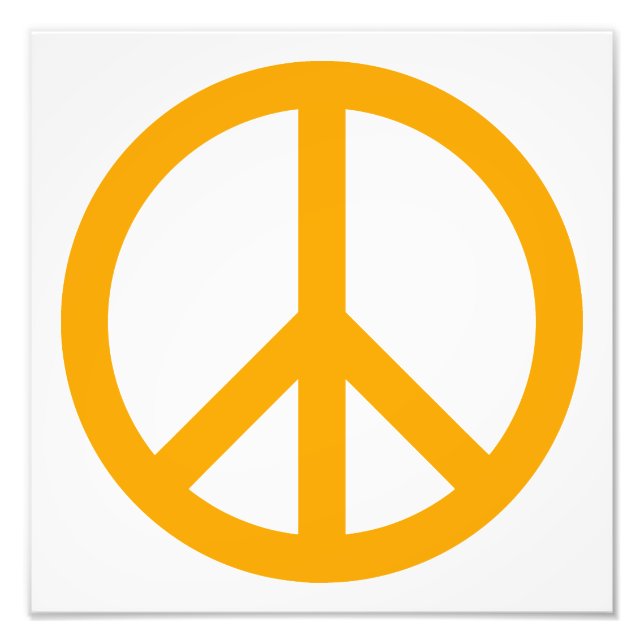 Orange Peace Symbol Photo Print (Front)