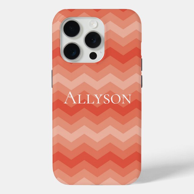 Orange Peach Chevron Case-Mate iPhone Case (Back)