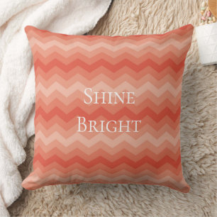 Orange Peach Chevron Cushion