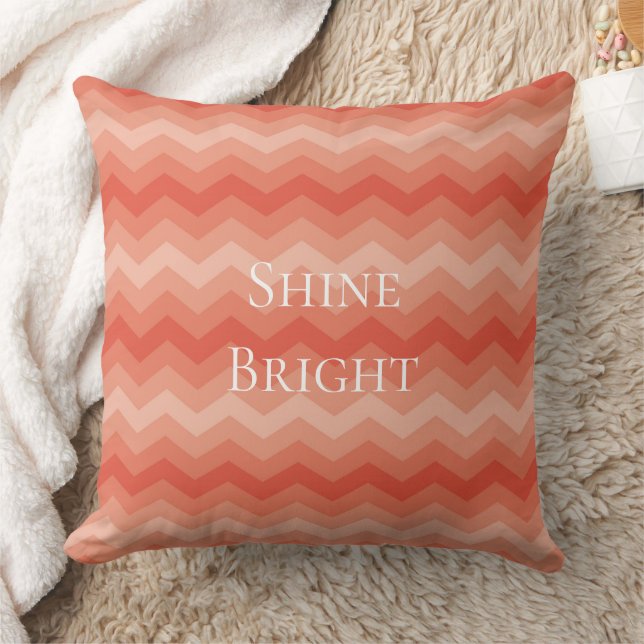 Orange Peach Chevron Cushion (Blanket)