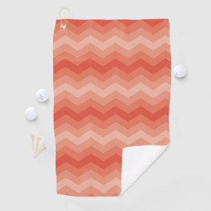 Orange Peach Chevron Golf Towel