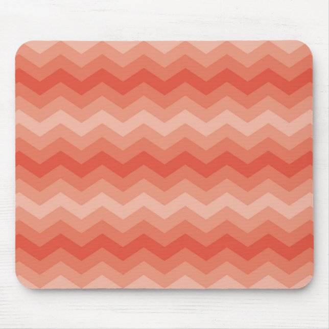 Orange Peach Chevron Mouse Mat (Front)