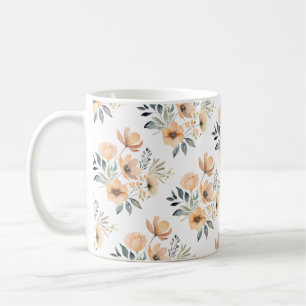 Orange Peach Colored Wild Roses Flower Bouquet Coffee Mug