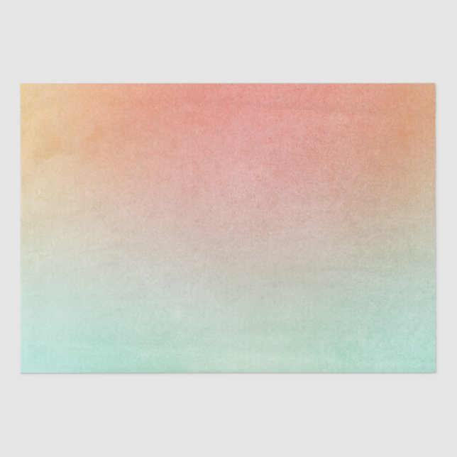 Orange Peach Mint Wedding Tissue Paper (Front)