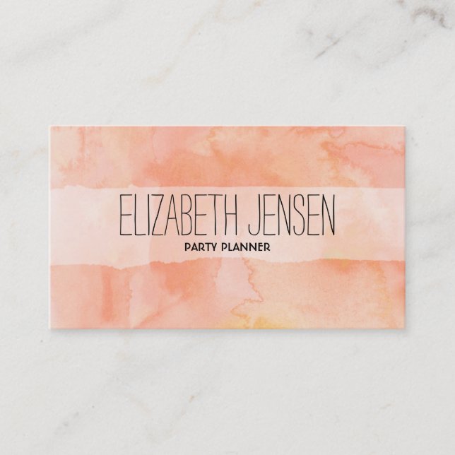 Orange Peach Watercolor Businesscard Business Card (Front)