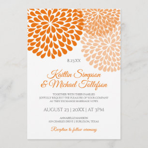 Orange & Peach Wedding Invitations Floral & Fun