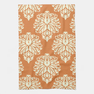Orange Peel Southern Cottage Damask Tea Towel