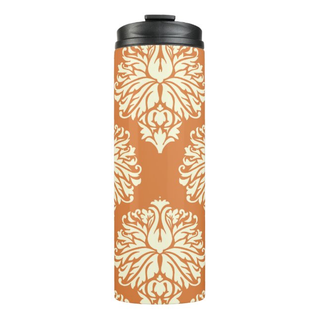 Orange Peel Southern Cottage Damask Thermal Tumbler (Front)