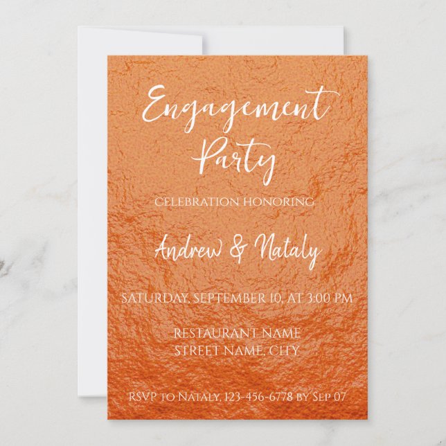 Orange peel texture invitation (Front)