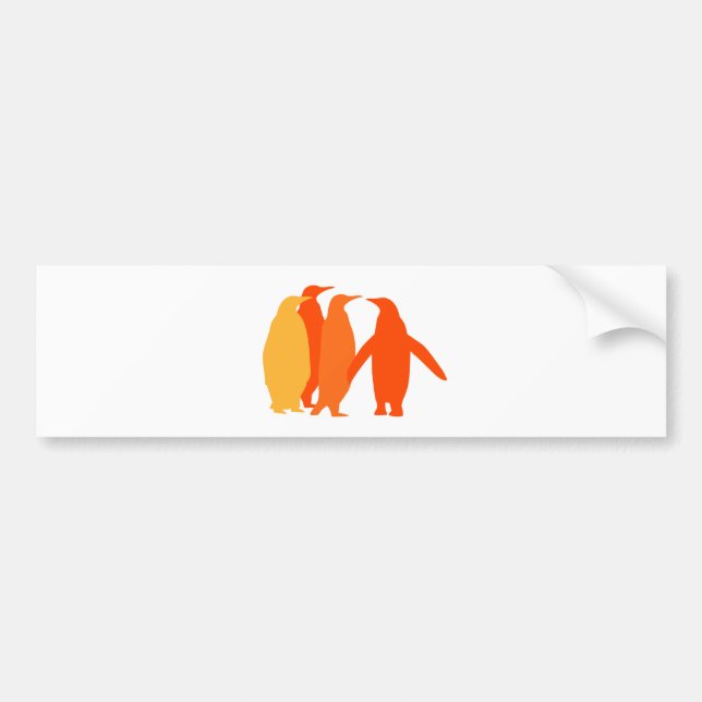 Orange Penguins Bumper Sticker (Front)