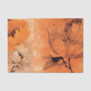 Orange Peonies 2 Decoupage Collage Design Tissue Paper