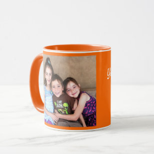 Orange Personalise PHOTO TEMPLATE Gift Coffee Mug