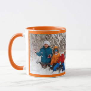 Orange Personalise Photo Template Gift Coffee Mug