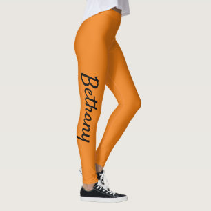 Orange Personalised Custom XS (0-2) to XL (16) Leggings