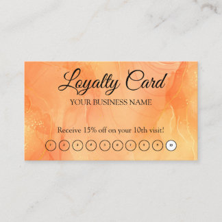 Orange Personalised Loyalty QR Code Business Card
