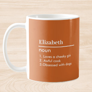 Orange Personalised Name Definition Mug