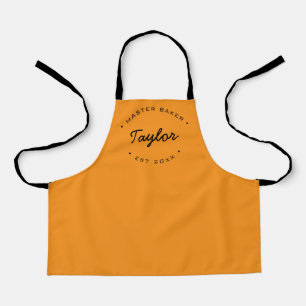 Orange Personalised Name Year Master Baker Apron