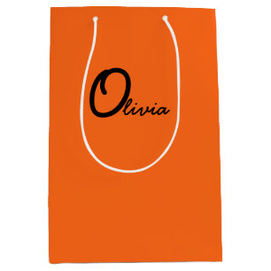 Orange Personalised Party Favour Bags
