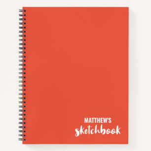 Orange Personalised Sketchbook Your Name  Notebook