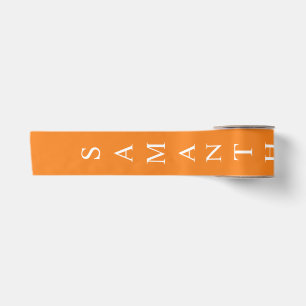 Orange Personalised Vertical Name Satin Ribbon