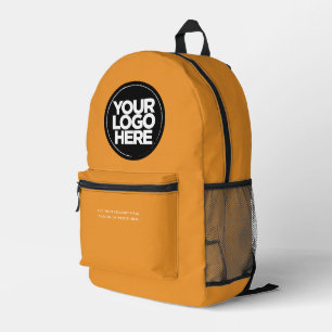 Orange   Personalized Corporate Logo and Text Printed Backpack