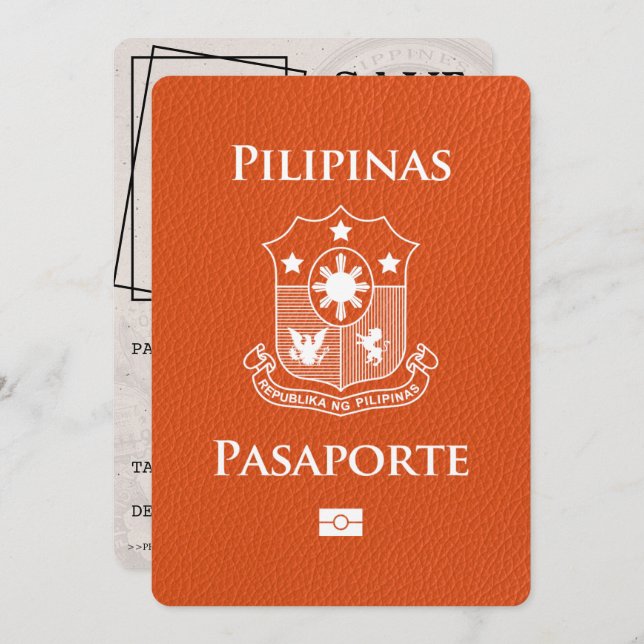Orange Philippines Passport Save The Date (Front/Back)