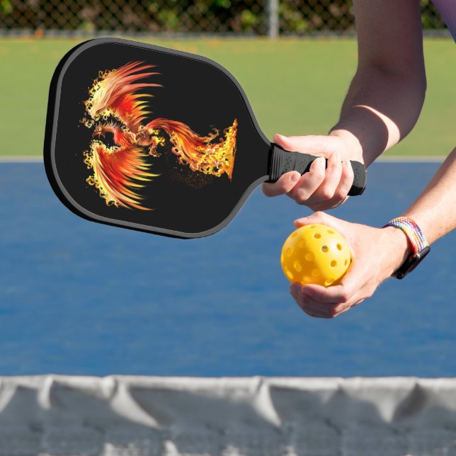 Orange Phoenix Rises From The Fiery Ashes Fantasy Pickleball Paddle (Insitu)