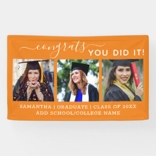 Orange Photo Congrats Graduate 2022 Graduation     Banner
