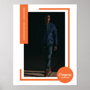 Orange Photo Modern Graduation Poster