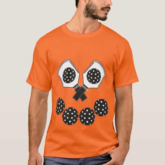 Orange Pickleball Jackolantern T-Shirt (Front)