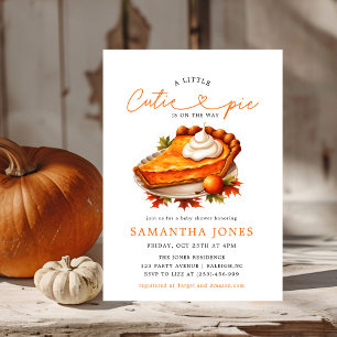 Orange Pie Pumpkin Fall Baby Shower Invitation