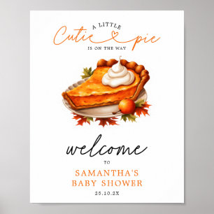 Orange Pie Pumpkin Fall Baby Shower Welcome Sign