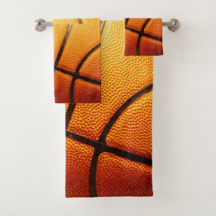 Orange Pimply Basketball, Bath Towels Set