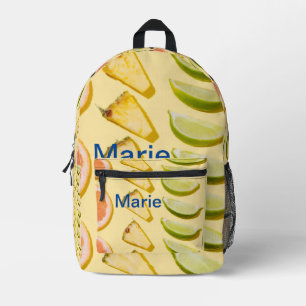 Orange pineapple blue berry lemon add name photo t printed backpack